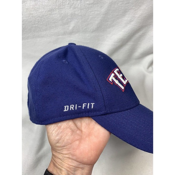 Texas Rangers Hat Cap Nike Stretch Fit Blue Red Embroidered MLB Baseball Dri-FIT - Picture 2 of 8